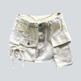 Jeansrock mit unregelmäßigen Cargotaschen